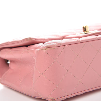 Chanel Lambskin Quilted Mini Rectangular Flap Pink 13 of 17
