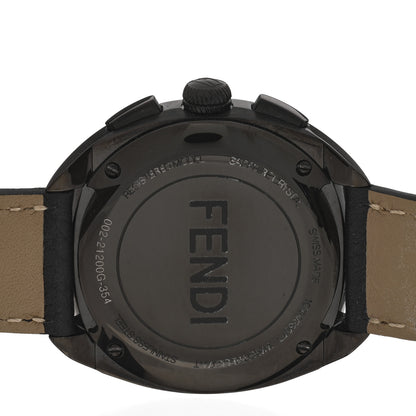 Fendi Stainless Steel Calfskin 40mm Momento Bugs Quartz Watch Black 4 of 5