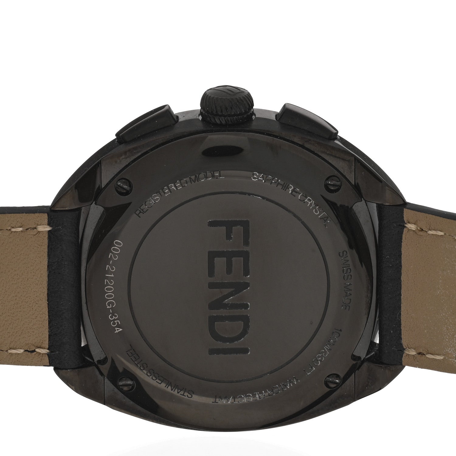 Fendi Stainless Steel Calfskin 40mm Momento Bugs Quartz Watch Black 4 of 5