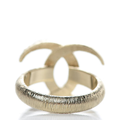 Chanel Crystal CC Moon Ring 6 Gold 3 of 5