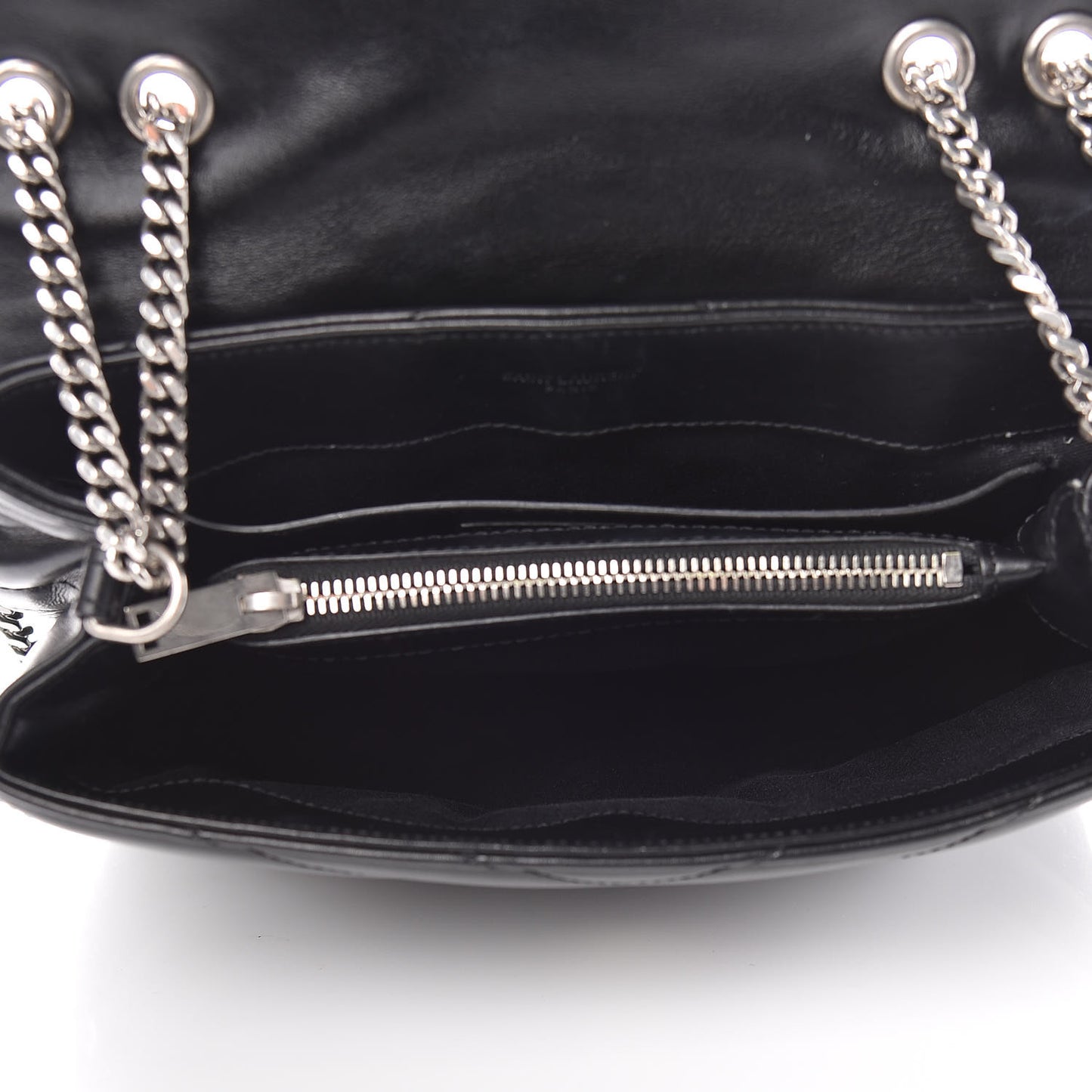 Calfskin Y Quilted Monogram Small Loulou Chain Satchel Black