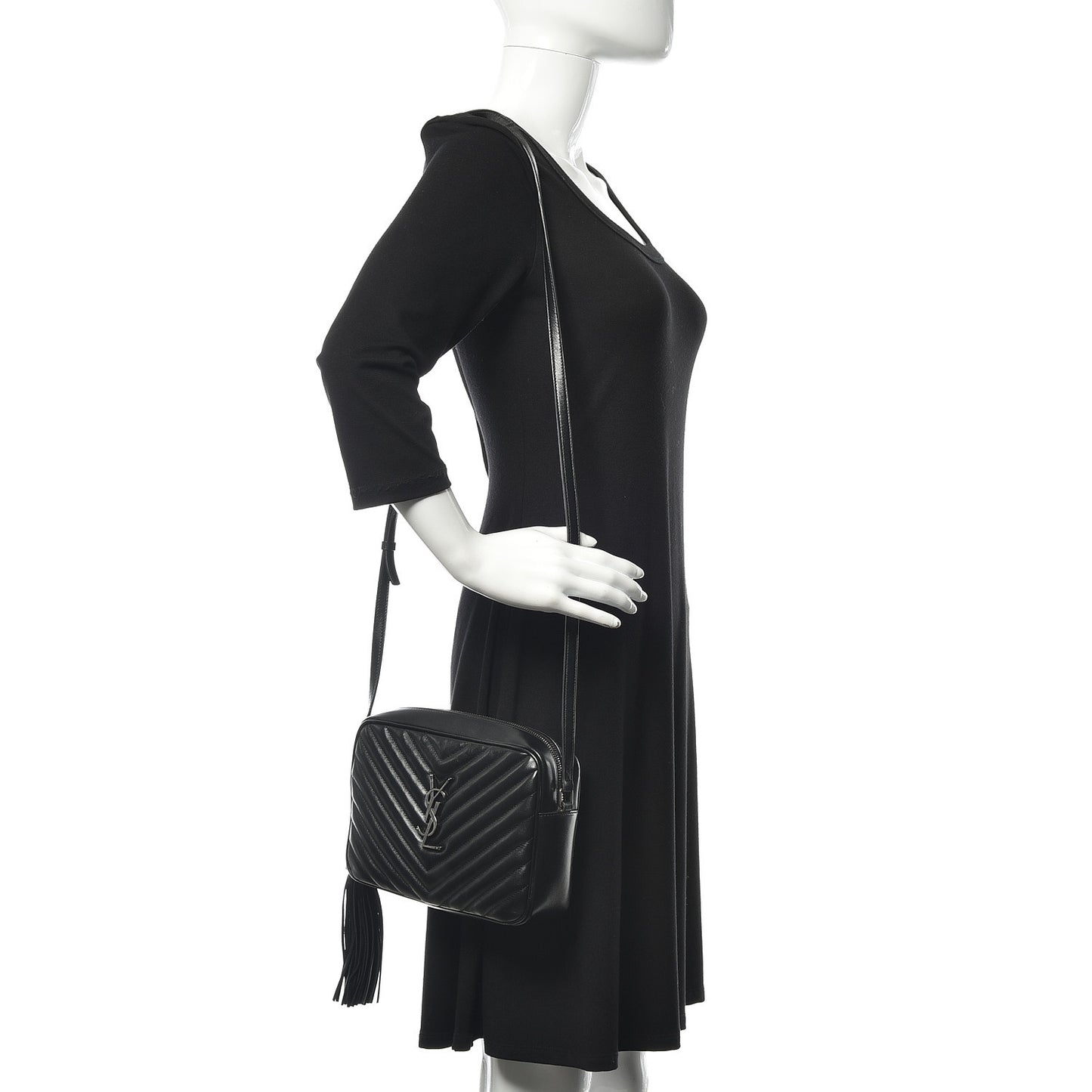 Calfskin Matelasse Monogram Lou Camera Bag Black