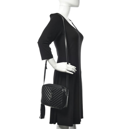Saint Laurent Calfskin Matelasse Monogram Lou Camera Bag Black 2 of 14