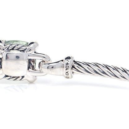 David Yurman Sterling Silver Prasiolite Diamond 8mm Chatelaine Bracelet 10 of 12