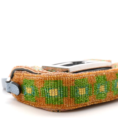 Fendi Perline Glass Karung Beaded Nano Maxi Buckle Baguette Charm Multicolor Azzurro Glicine 8 of 10
