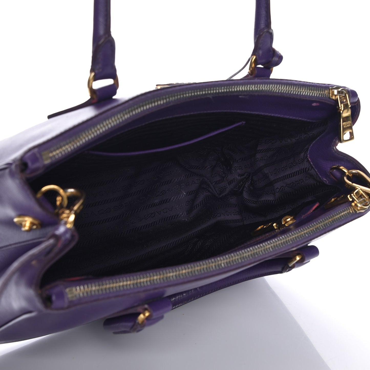 Saffiano Small Galleria Double Zip Tote Viola