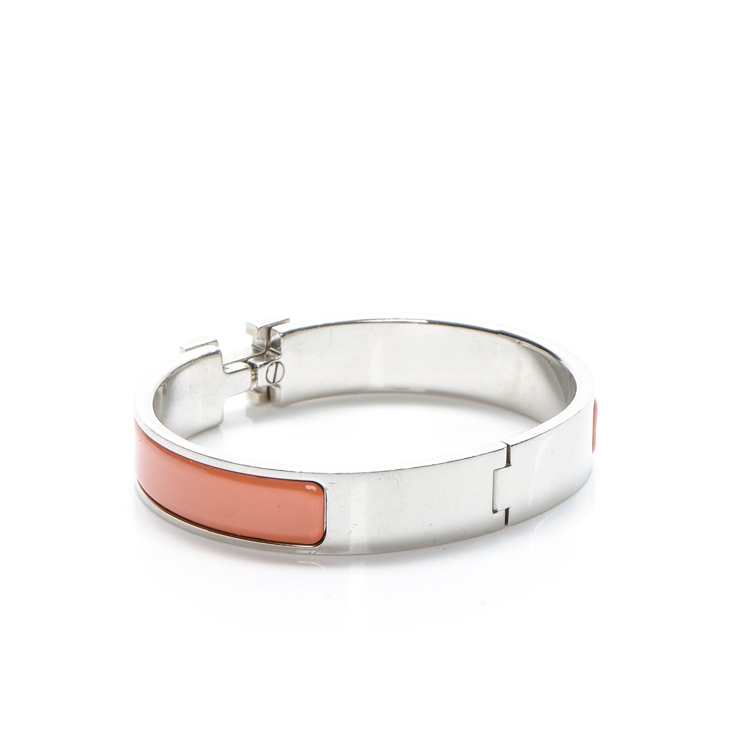 Hermes Enamel Narrow Clic Clac H Bracelet PM Mango White 3 of 5