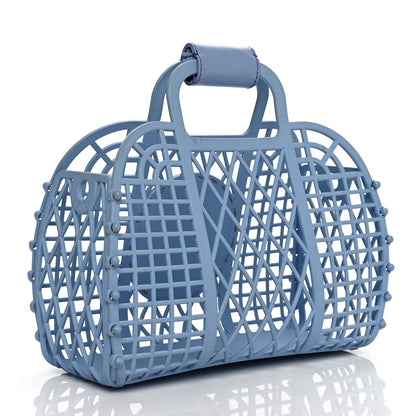 Fendi Recycled Plastic Vitello Liberty Matte Small Fendi Basket Light Blue 2 of 10