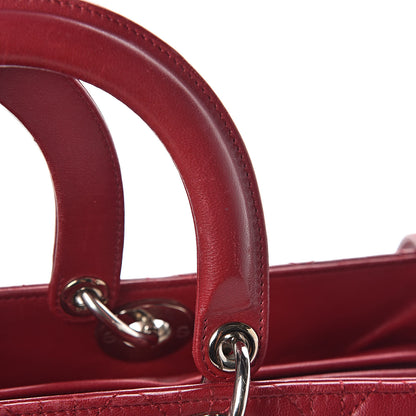 Christian Dior Lambskin Cannage Large Lady Dior Red 9 of 12
