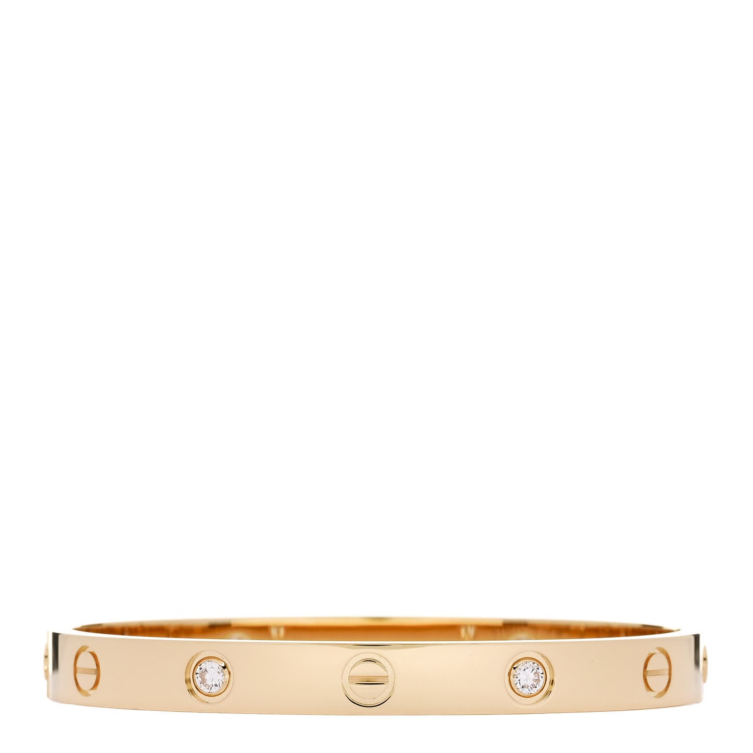 Cartier 18K Yellow Gold 4 Diamond LOVE Bracelet 16 1 of 9