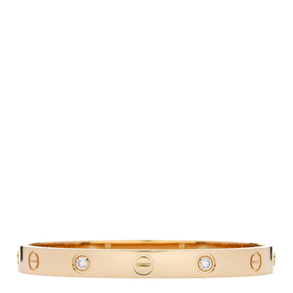 Cartier 18K Yellow Gold 4 Diamond LOVE Bracelet 16 1 of 9