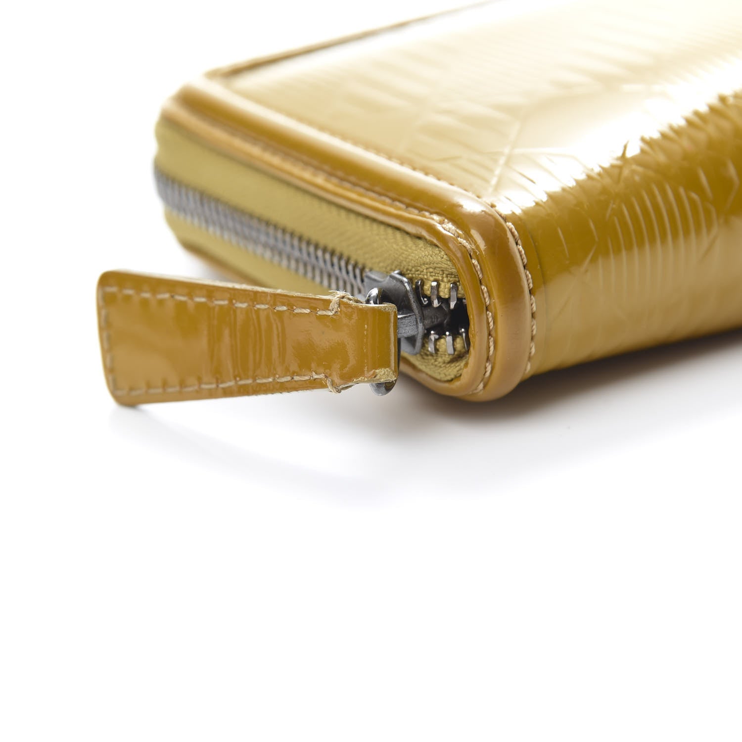 Burberry Patent Check Emboosed Large Zip Around Wallet Yellow 10 of 10