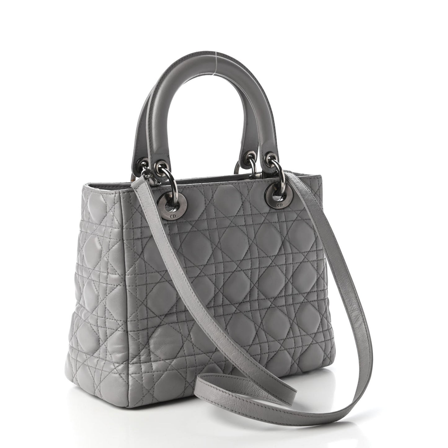 Lambskin Cannage Medium Lady Dior Grey