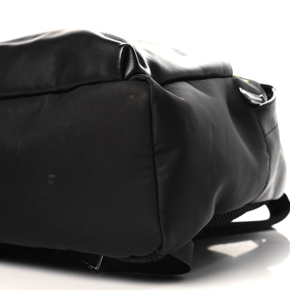 Fendi Nylon Vitello Liberty Vitello Dolce Monster Eyes Rounded Backpack Black Sunflower 10 of 11