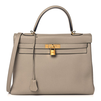 Hermes Togo Kelly Retourne 35 Gris Tourterelle 1 of 12