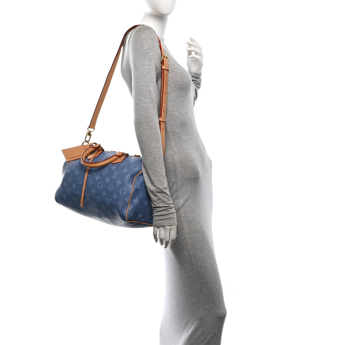 Calfskin Monogram Speedy P9 Bandouliere 30 Silk Blue