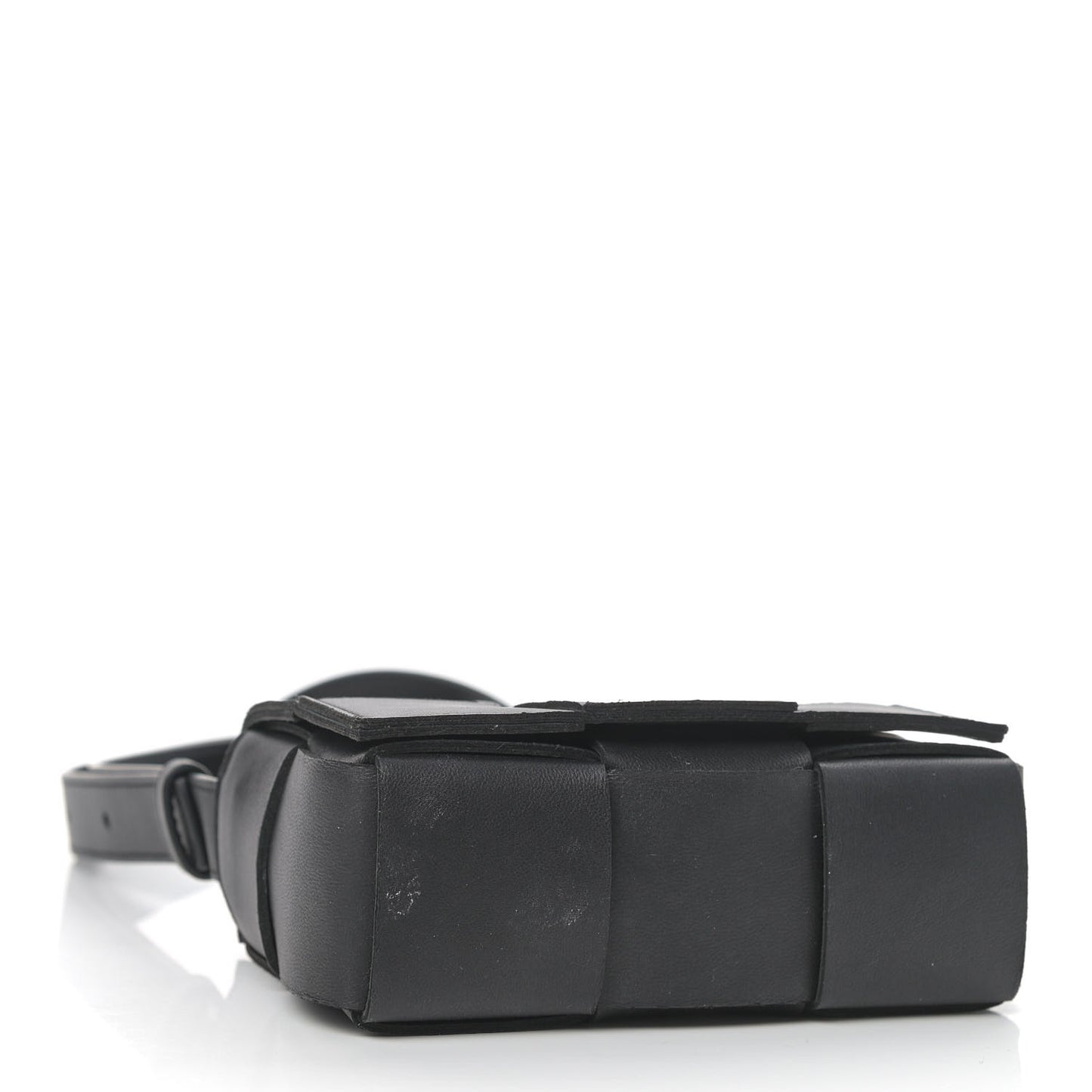 Lambskin Maxi Intrecciato Extra Mini Cassette Crossbody Bag Black
