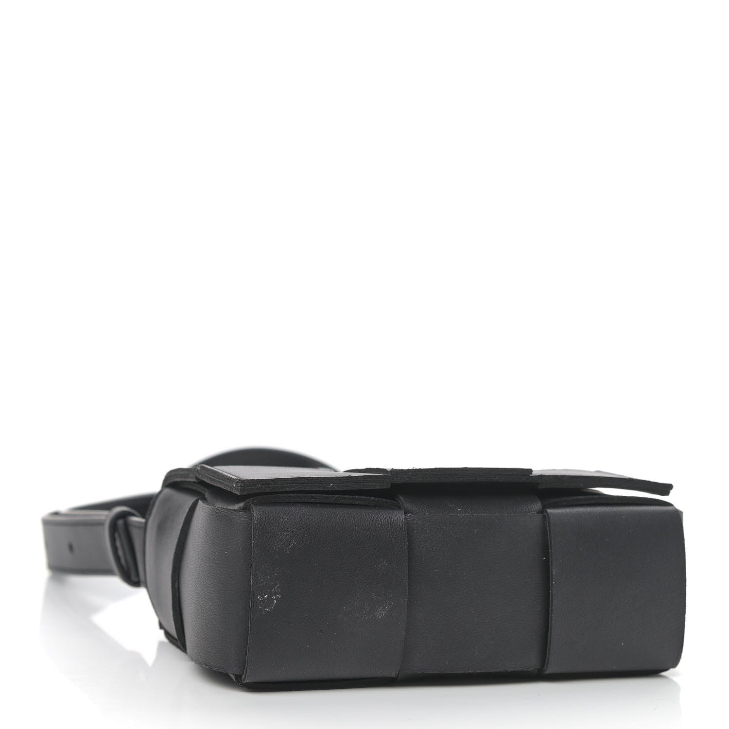 Bottega Veneta Lambskin Maxi Intrecciato Extra Mini Cassette Crossbody Bag Black 4 of 9