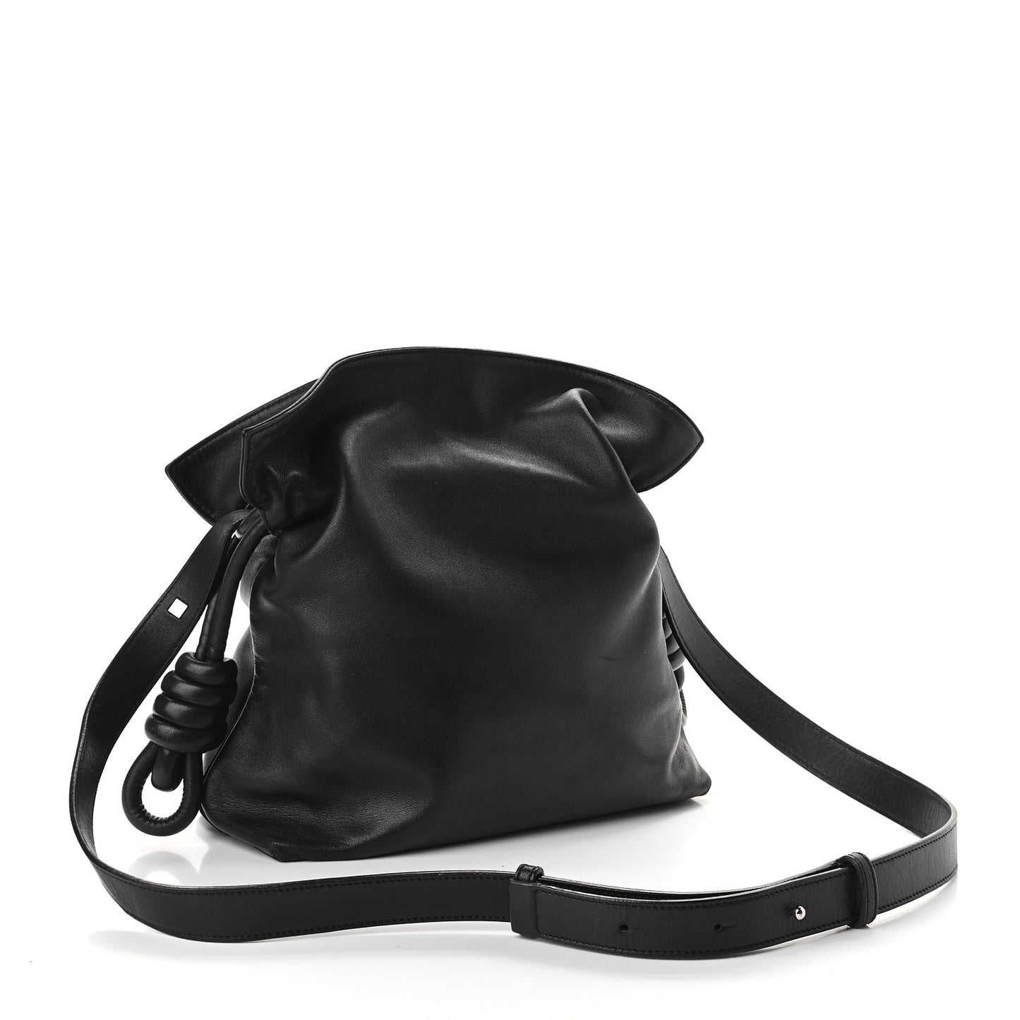 Calfskin Small Flamenco Knot Bag Black