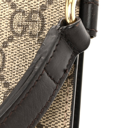 Gucci Calfskin GG Supreme Monogram Wristlet Clutch Wallet Dark Brown 9 of 9