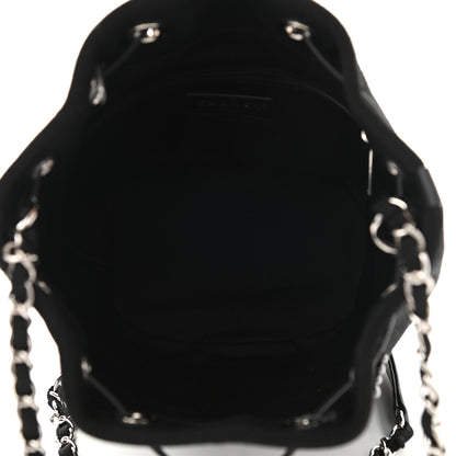 Chanel Canvas Deauville Drawstring Bucket Bag Black 5 of 9