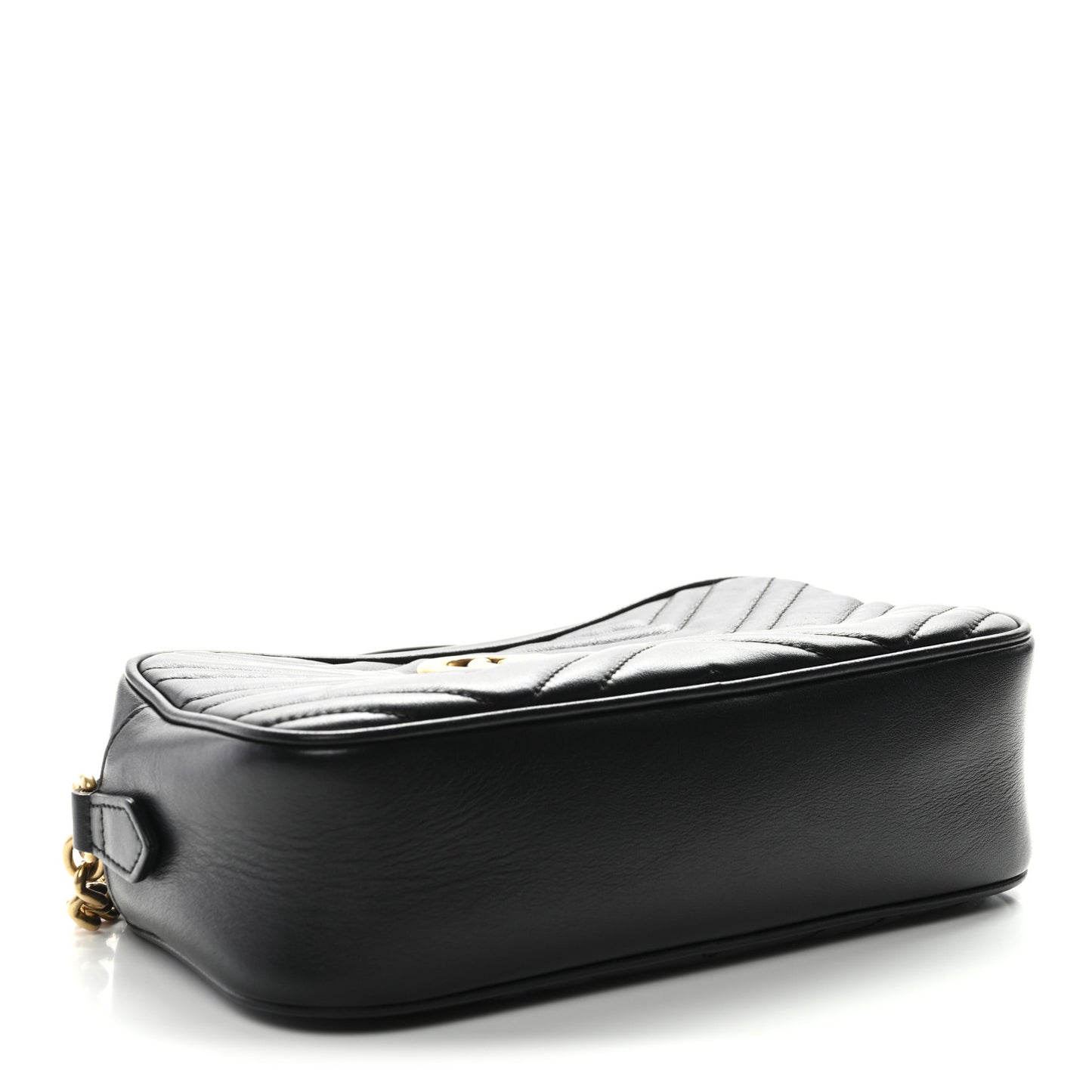 Calfskin Matelasse Small GG Marmont Chain Shoulder Bag Black