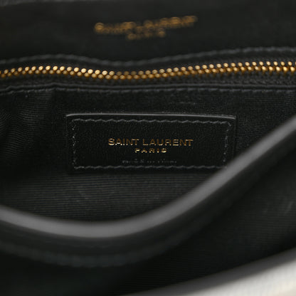 Saint Laurent Denim Y Quilted Monogram Toy Loulou Crossbody Bag Grey 6 of 11