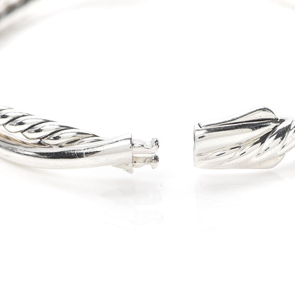 David Yurman Sterling Silver Diamond Continuance Bangle Bracelet 5 of 5