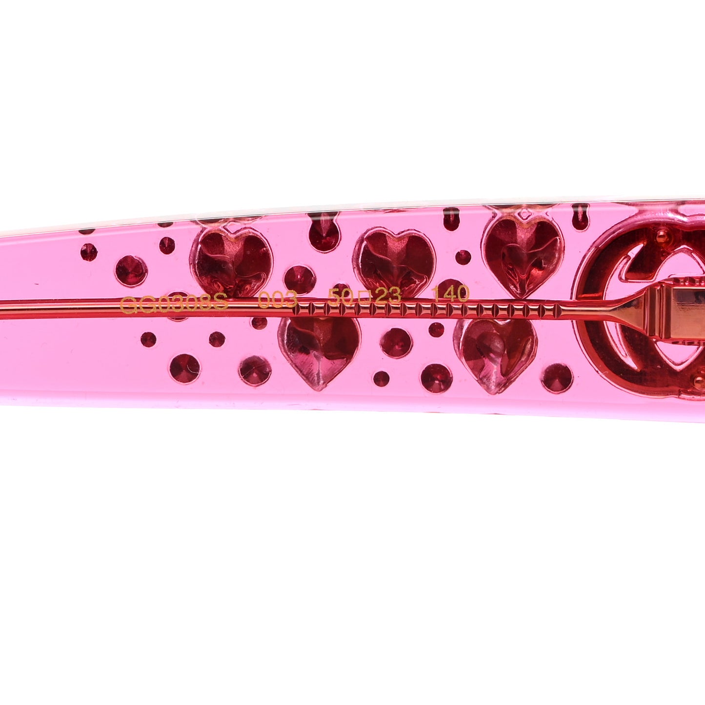 Acetate Crystal Heart GG0116S Sunglasses Fuchsia