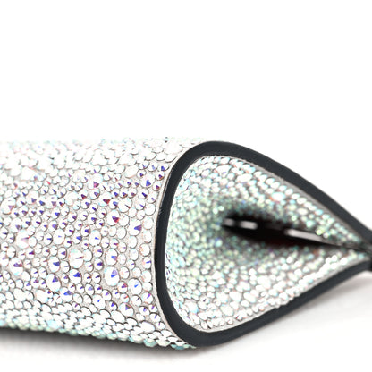 Christian Louboutin Suede Crystal Strass Small Palmette Clutch Silver 8 of 8