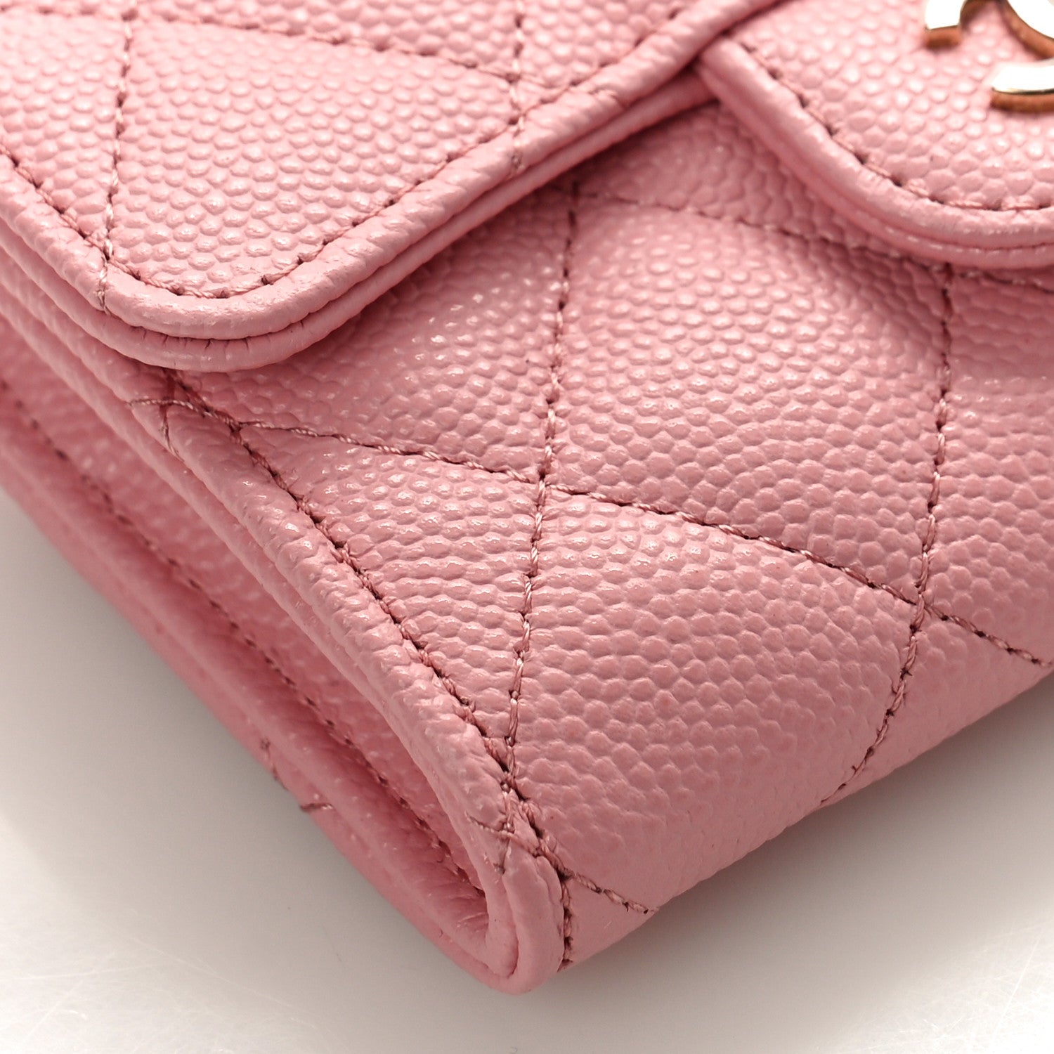 Chanel Caviar Quilted Flap Card Holder Wallet Light Pink 8 of 10