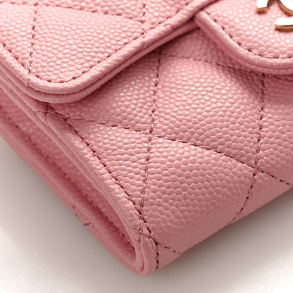 Chanel Caviar Quilted Flap Card Holder Wallet Light Pink 8 of 10