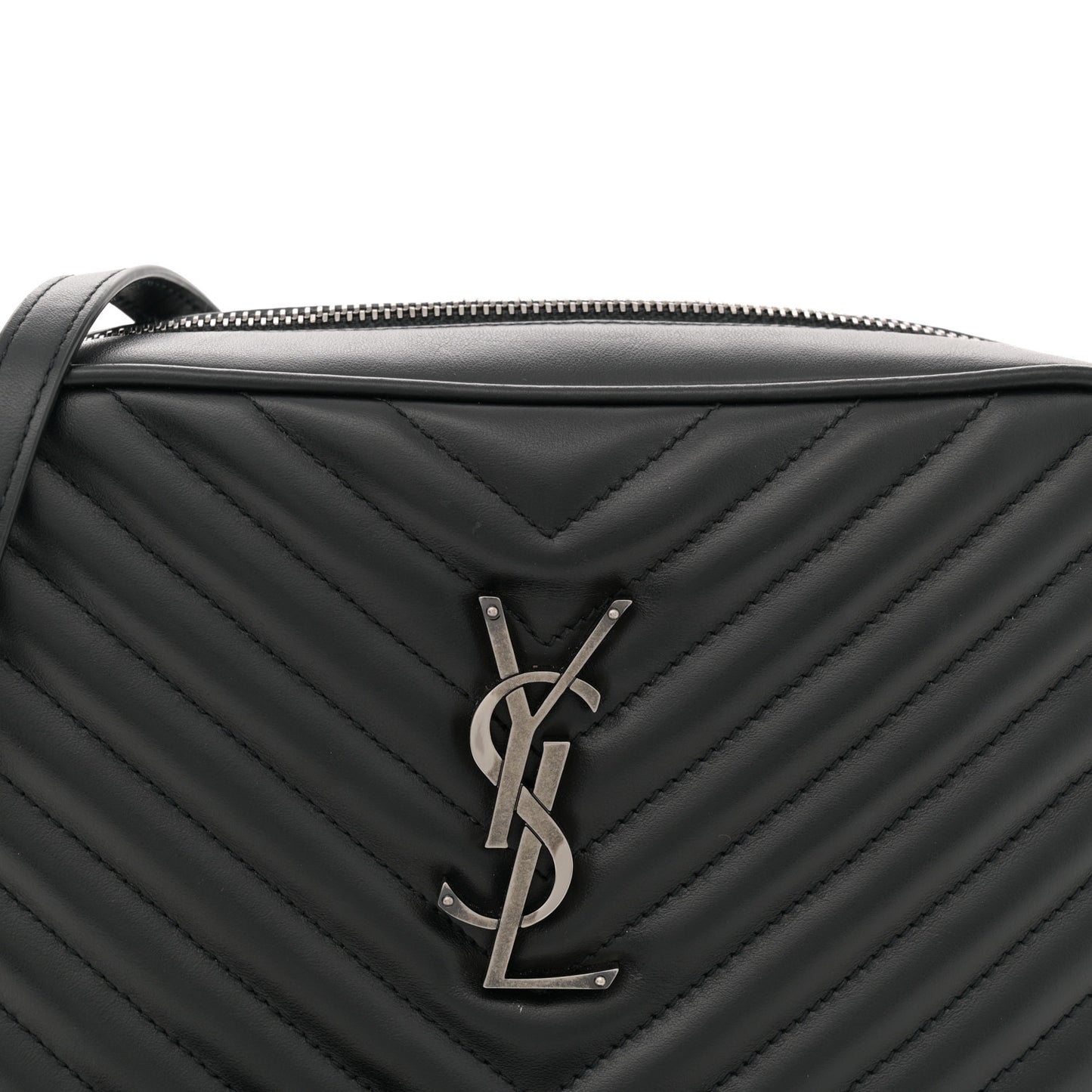 Calfskin Matelasse Monogram Lou Camera Bag Black