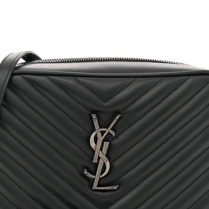 Saint Laurent Calfskin Matelasse Monogram Lou Camera Bag Black 8 of 13