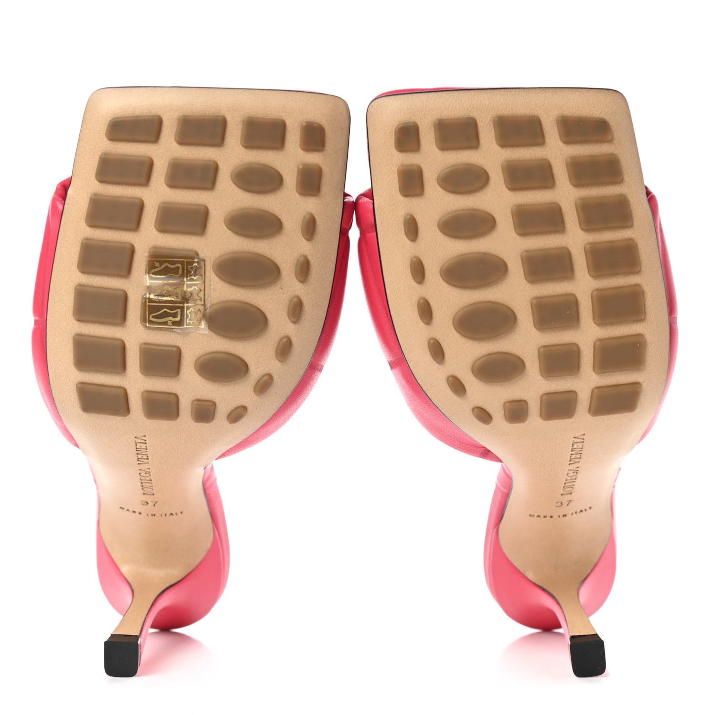 Nappa Quilted Rubber Lido Mule Sandals 37 Lollipop