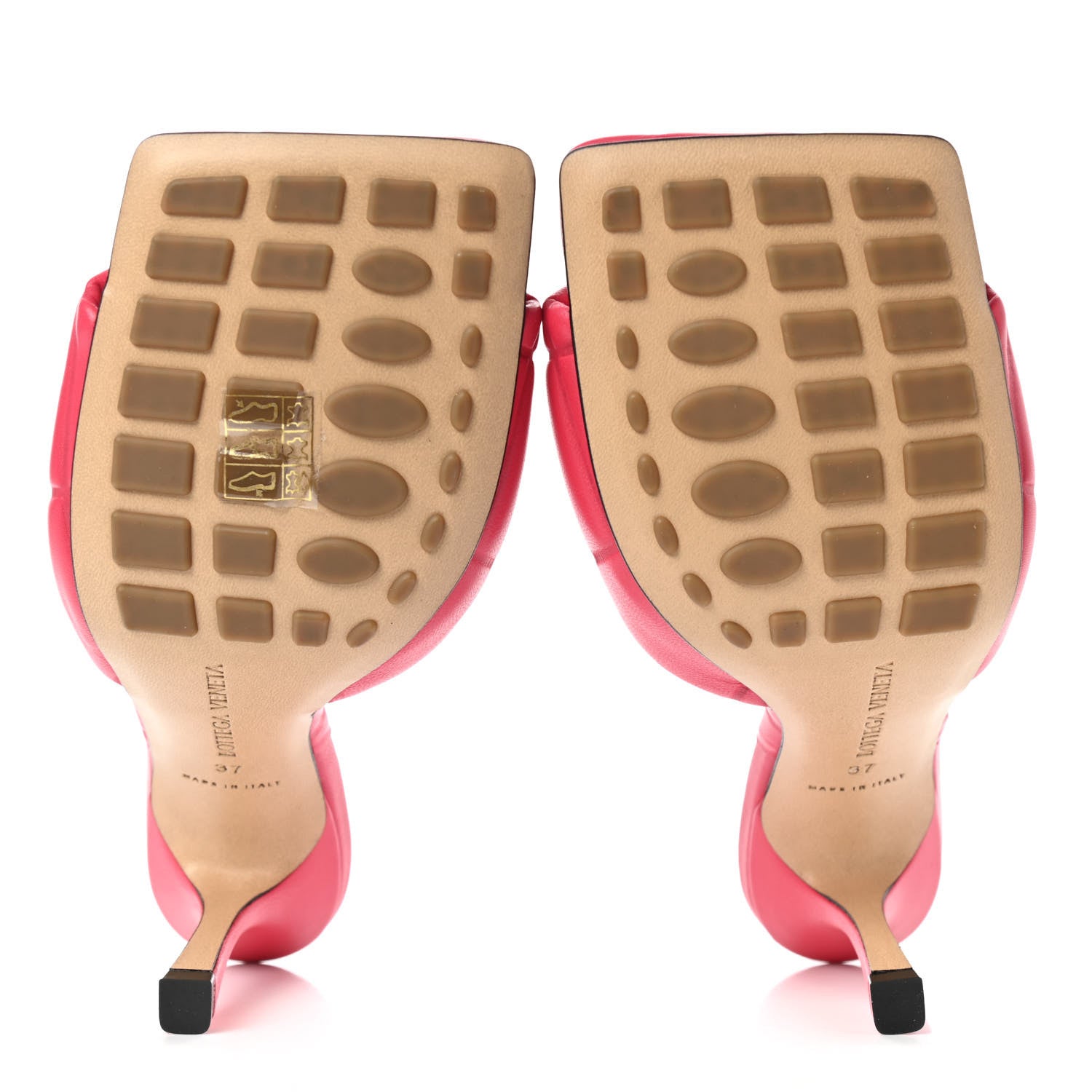 Bottega Veneta Nappa Quilted Rubber Lido Mule Sandals 37 Lollipop 5 of 7
