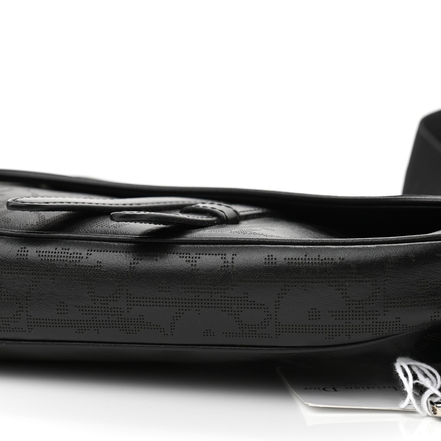 Christian Dior Calfskin Perforated Oblique Galaxy Mens Saddle Bag Black 10 of 10