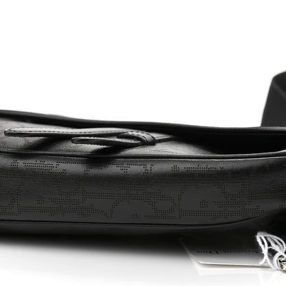 Christian Dior Calfskin Perforated Oblique Galaxy Mens Saddle Bag Black 10 of 10