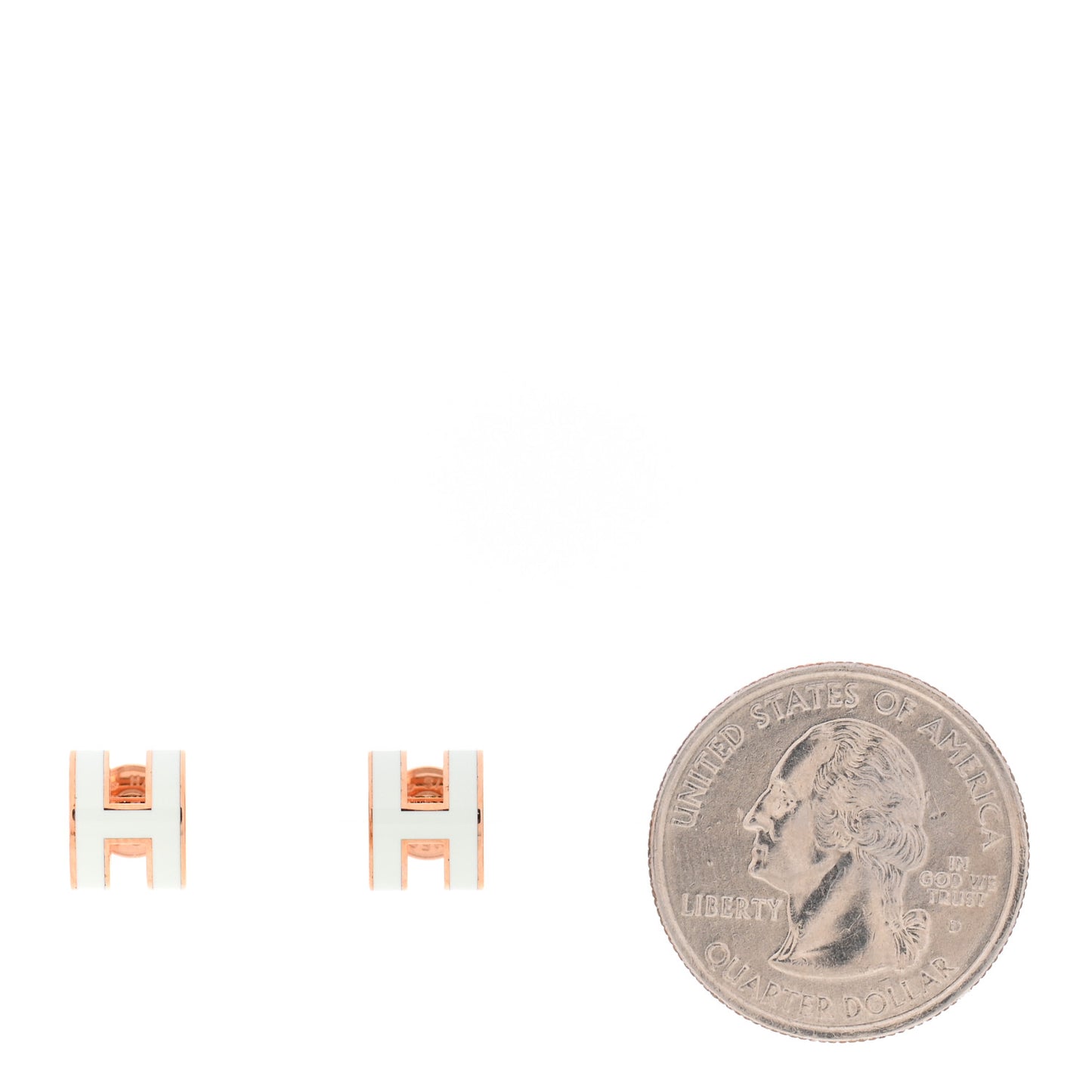 Rose Gold Lacquered Mini Pop H Earrings Vert Fizz