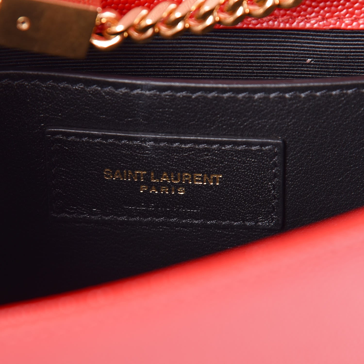 Saint Laurent Grain De Poudre Small Monogram Kate Satchel Bandana Red 6 of 11