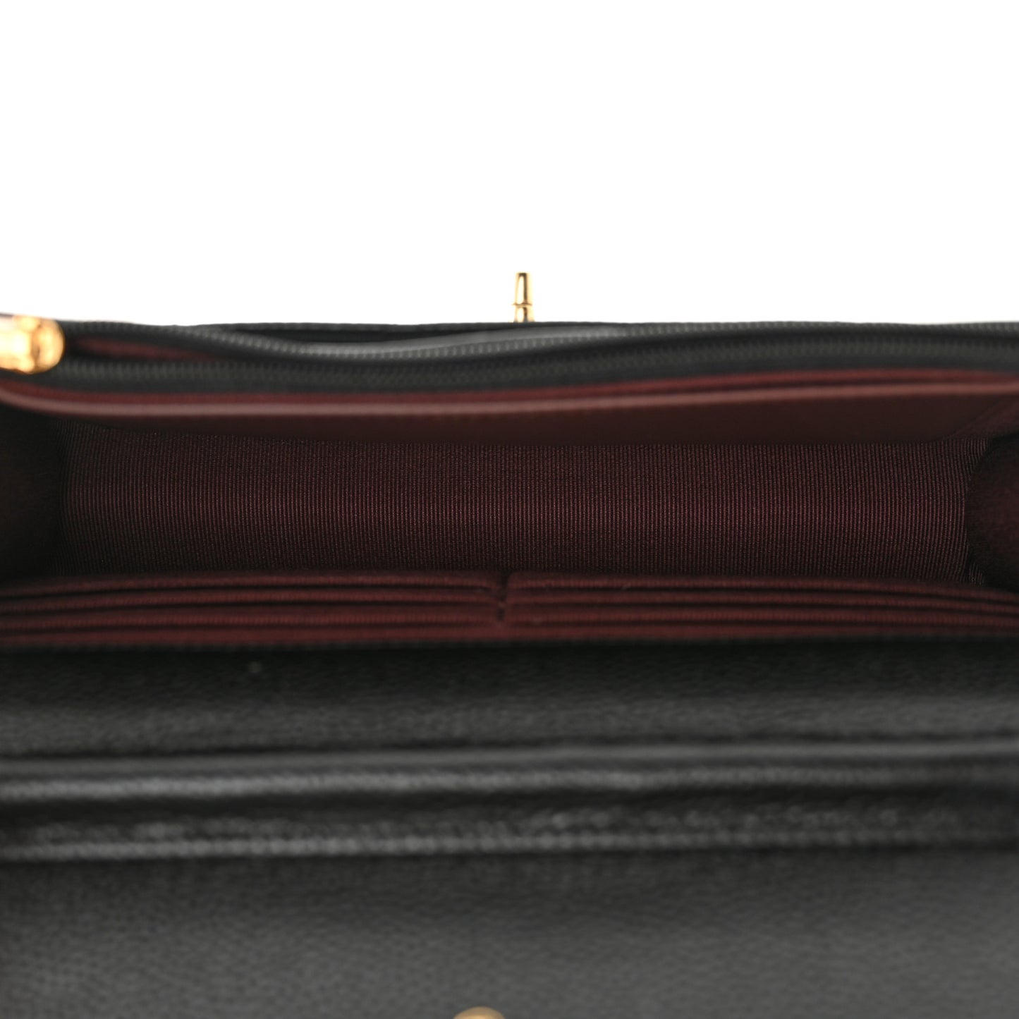 Caviar Quilted CC Turnlock Wallet On Chain WOC Black