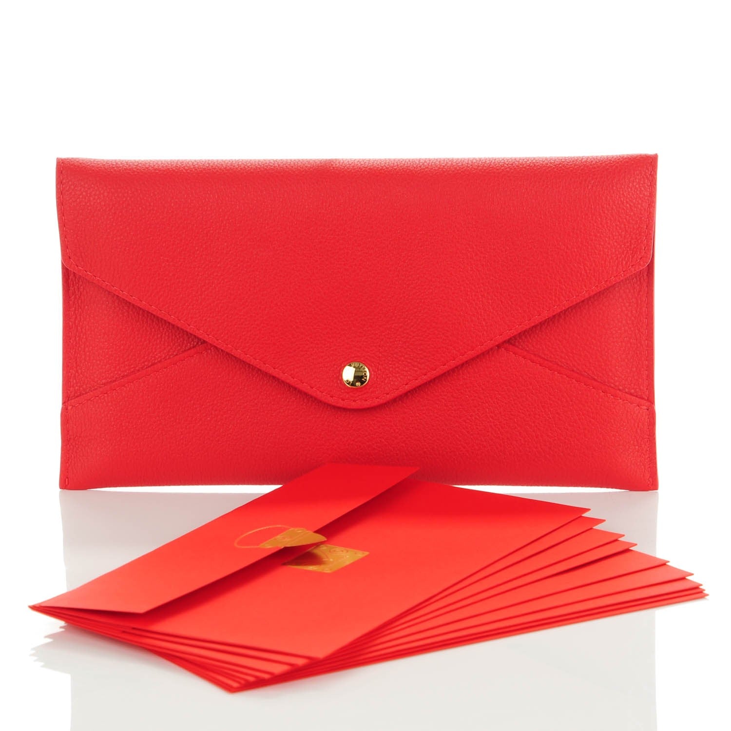 Louis Vuitton Veau Cachemire Envelope Pouch Red 7 of 7