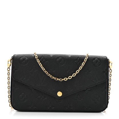Louis Vuitton Empreinte Pochette Felicie Chain Wallet Black 1 of 10