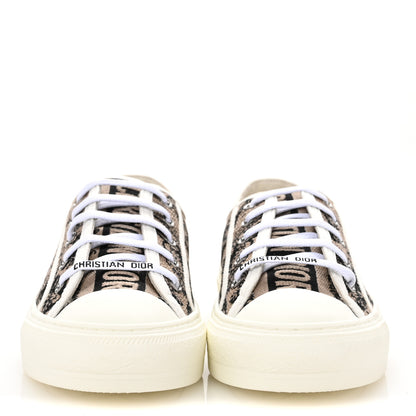 Christian Dior Canvas Toile De Jouy Embroidered Womens Walk'N'Dior  Low Top Sneakers 38 Hazelnut Black 3 of 10