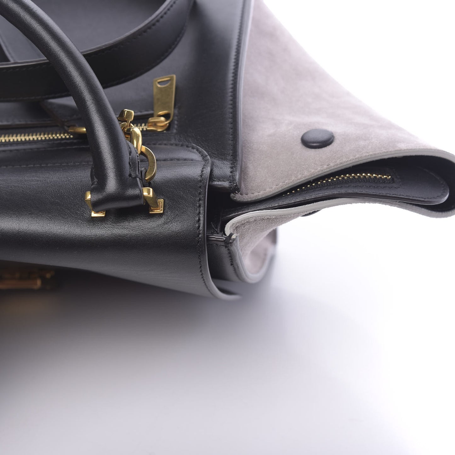 Smooth Calfskin Suede Medium Bi-Color Trapeze
