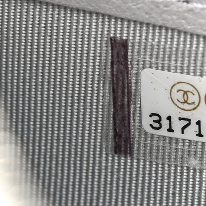 Chanel Metallic Caviar Quilted Large Gusset Zip Around Wallet Silver 8 of 9