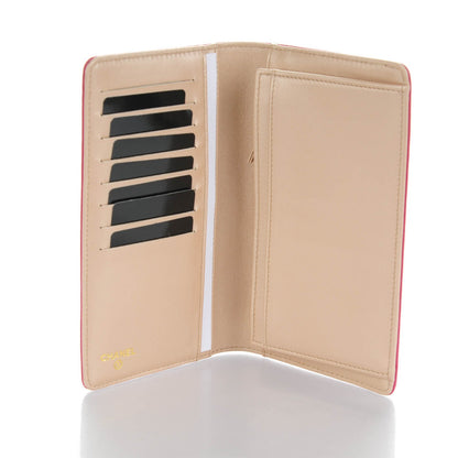 Chanel Lambskin Camellia Embossed Yen Wallet Fuchsia 5 of 8