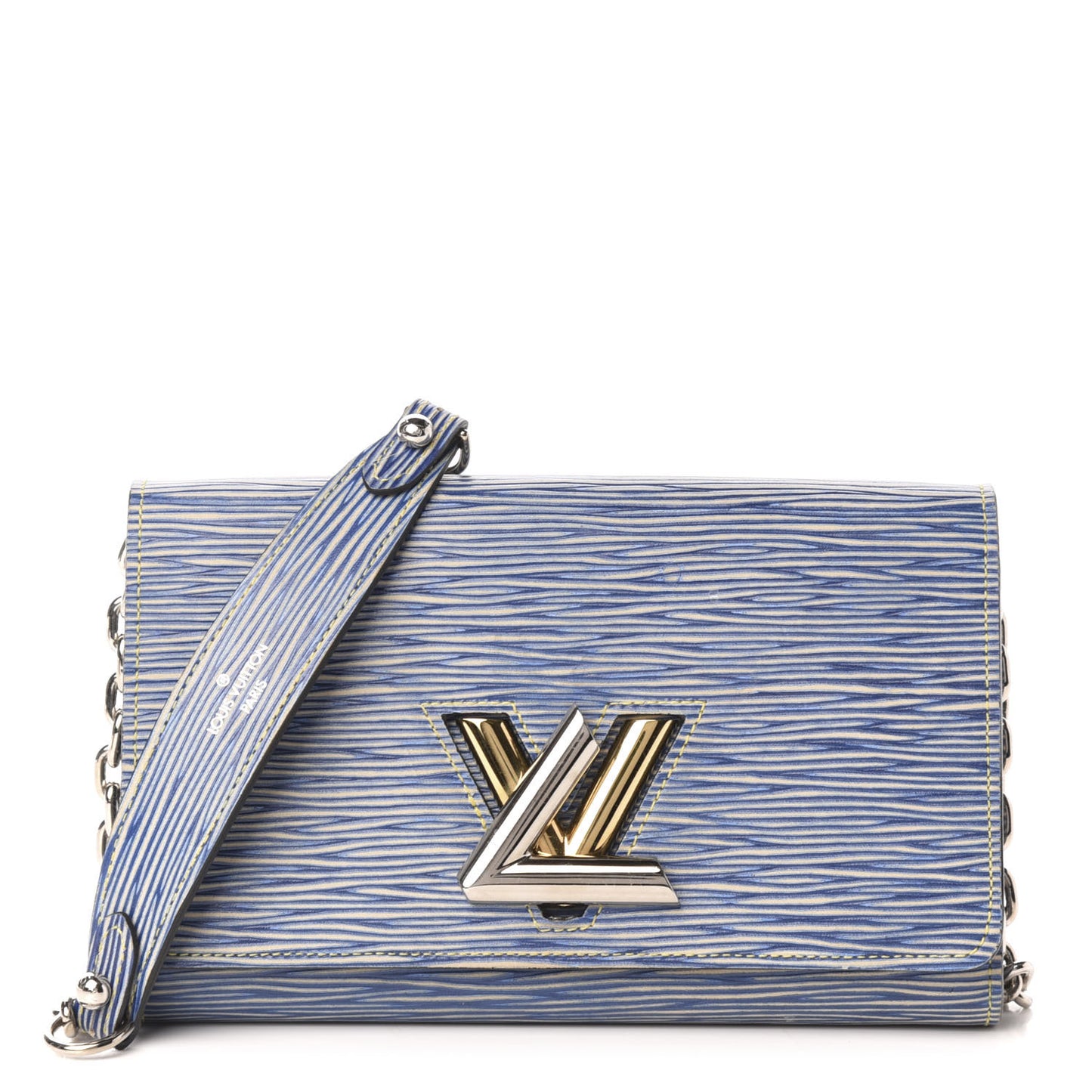 Epi Twist Chain Wallet Denim Light