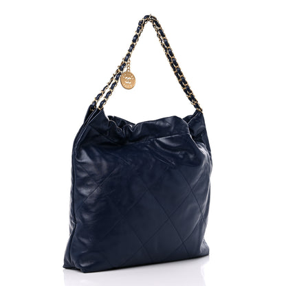 Chanel Shiny Calfskin Quilted Chanel 22 Navy Blue 4 of 11