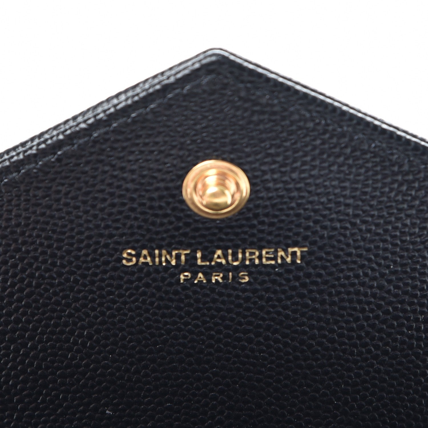 Saint Laurent Grain De Poudre Matelasse Chevron Monogram Chain Wallet Black 6 of 8